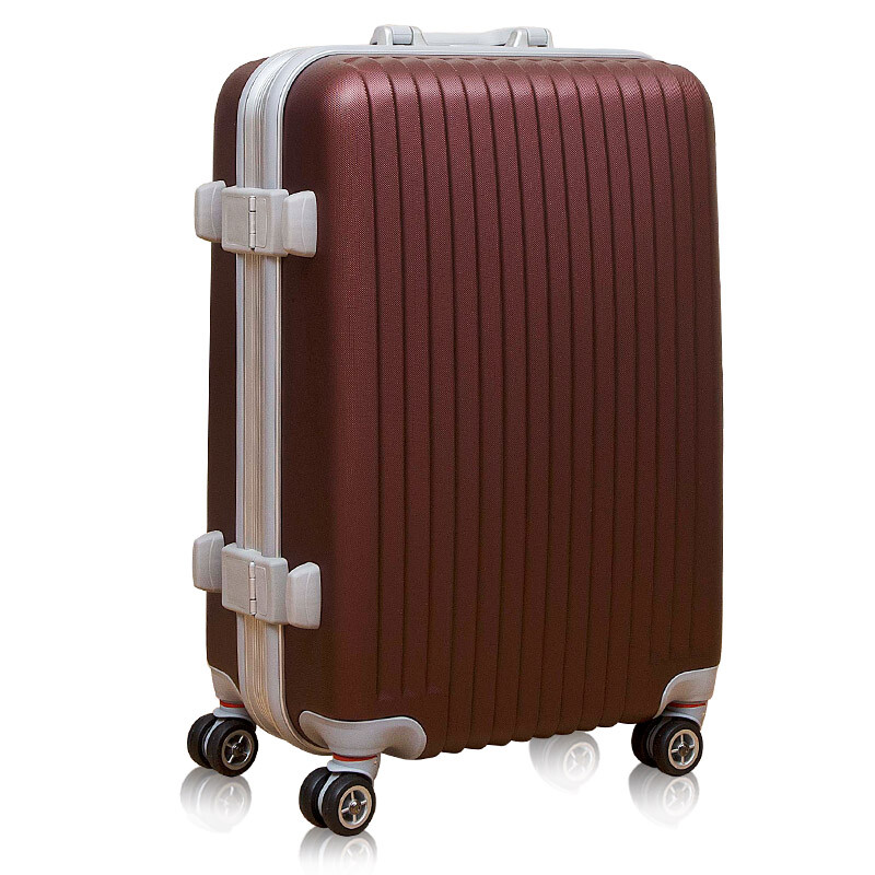ETLB 萬向輪鋁框箱20寸登機(jī)箱旅行箱24寸拉桿箱行李箱托運箱男女潮 巧克力 24寸(終身質(zhì)保)